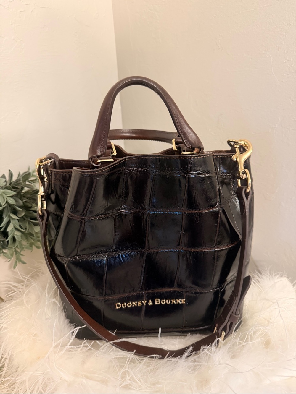 Dooney & Bourke Camden Croco satchel